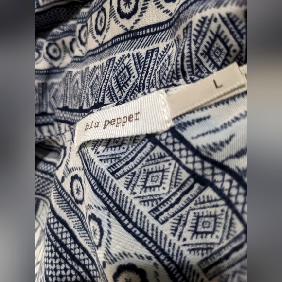 Soft long ombre print blue & white maxi dress size large NWOT - Picture 10 of 10